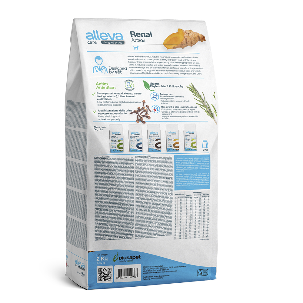 

ALLEVA Care Adult Renal Antiox Сухой диетический корм для собак, с куриным яйцом, 2 кг