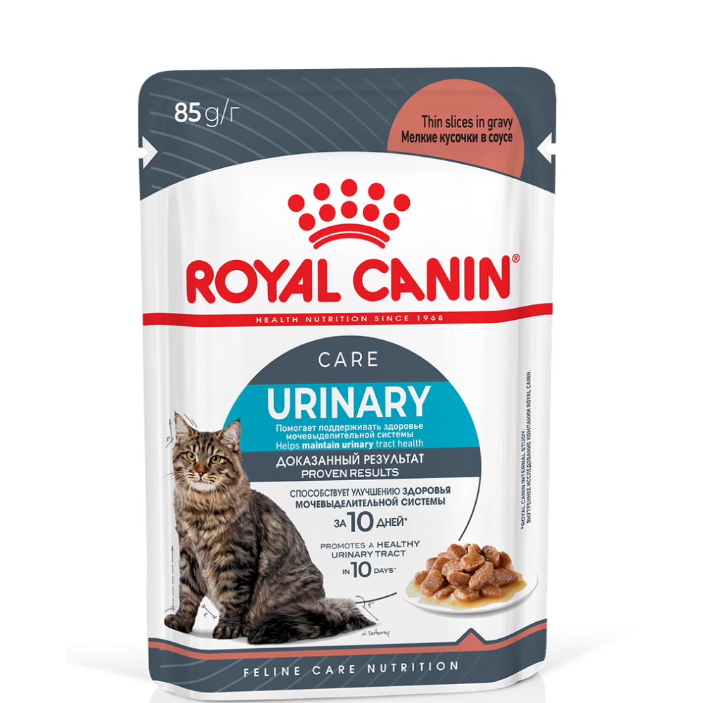 

Royal Canin Urinary Care Влажный корм (пауч) для поддержания здоровья мочевыделительной системы у взрослых кошек, в желе, 85 гр.