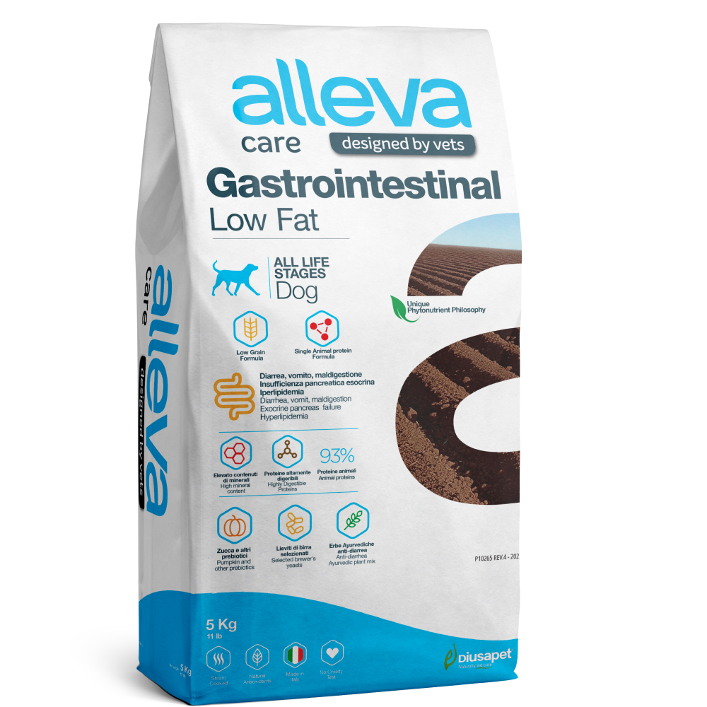 

ALLEVA Dog Gastrointestinal Low Fat Сухой диетический корм с низким содержанием жира для собак, 5 кг