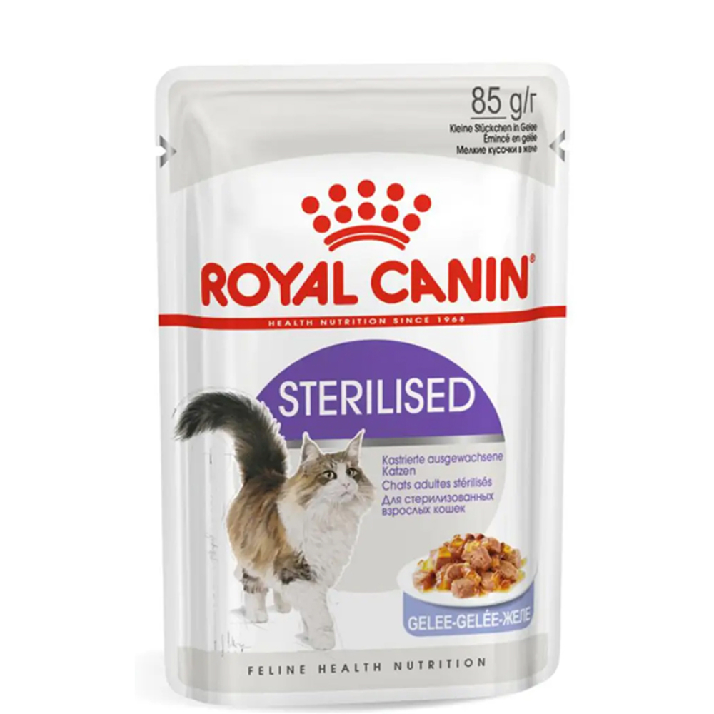 

Royal Canin Sterilised Влажный корм (пауч) для стерилизованных кошек, в желе, 85 гр.