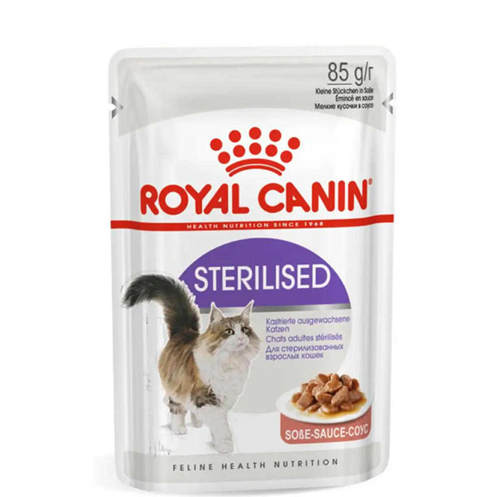 

Royal Canin Sterilised Влажный корм (пауч) для стерилизованных кошек, в соусе, 85 гр.