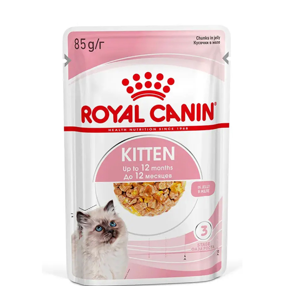 

Royal Canin Kitten Влажный корм (пауч) для котят от 4 до 12 месяцев, кусочки в желе, 85 гр.