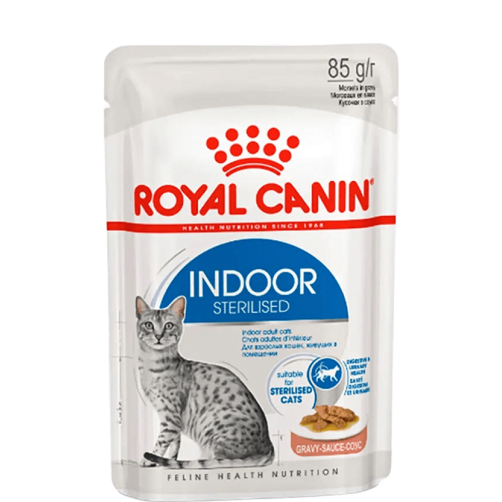 

Royal Canin Indoor Sterilised Влажный корм (пауч) для стерилизованных кошек, живущих в помещении, 85 гр.