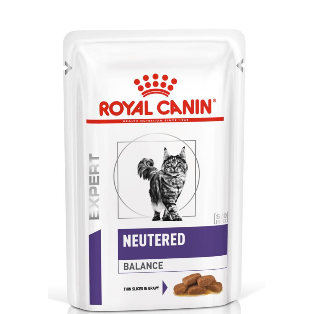 

Royal Canin Neutered balance Влажный корм (пауч) для стерилизованных кошек старше 1 года, склонных к набору веса, кусочки в соусе, 85 гр.