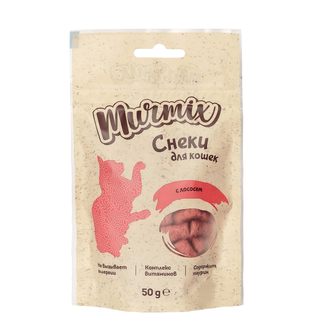 

Murmix Лакомство Снеки с лососем для кошек, 50 гр.