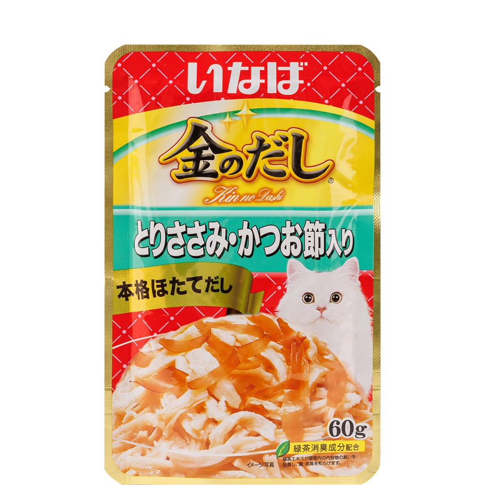 

INABA CIAO Влажный корм (пауч) для кошек, куриное филе с кацуобуси в желе, 60 гр.