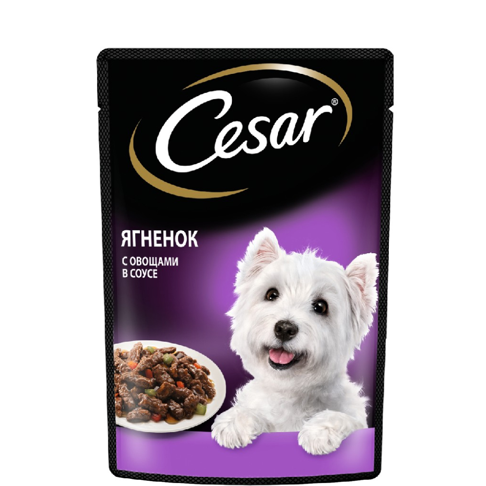 

Cesar Влажный корм (пауч) для собак, ягненок с овощами, 85 гр.