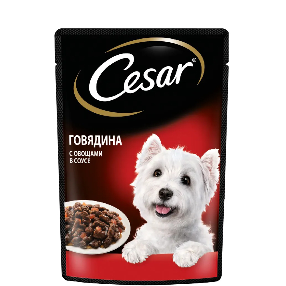 

Cesar Влажный корм (пауч) для собак, говядина с овощами, 85 гр.
