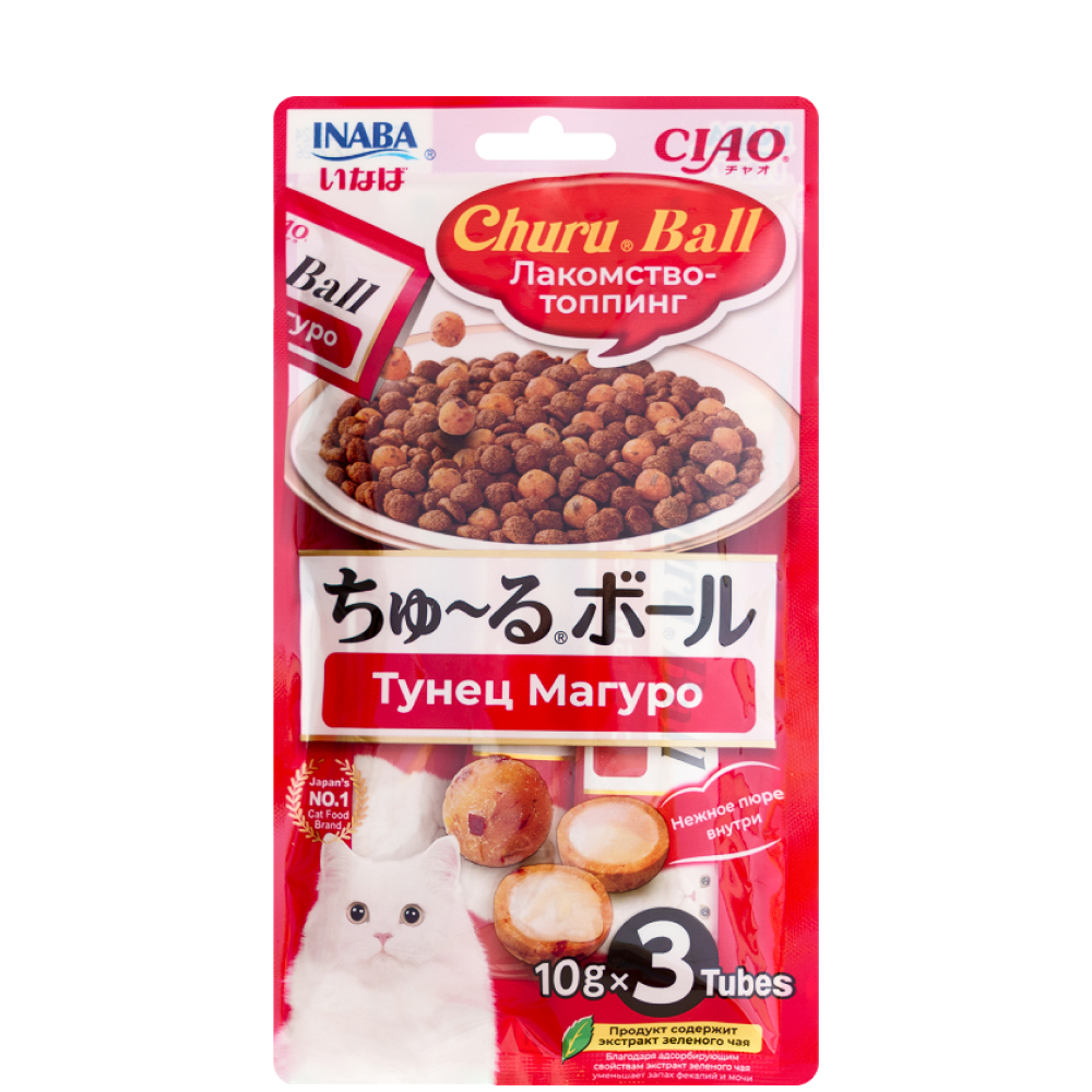 

INABA CIAO Лакомство-топпинг Тунец Магуро для кошек, 3х10 гр.