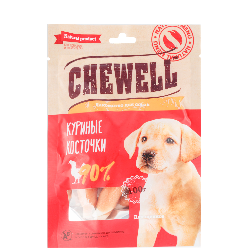 

Chewell Лакомство Куриные косточки для щенков, 100 гр.