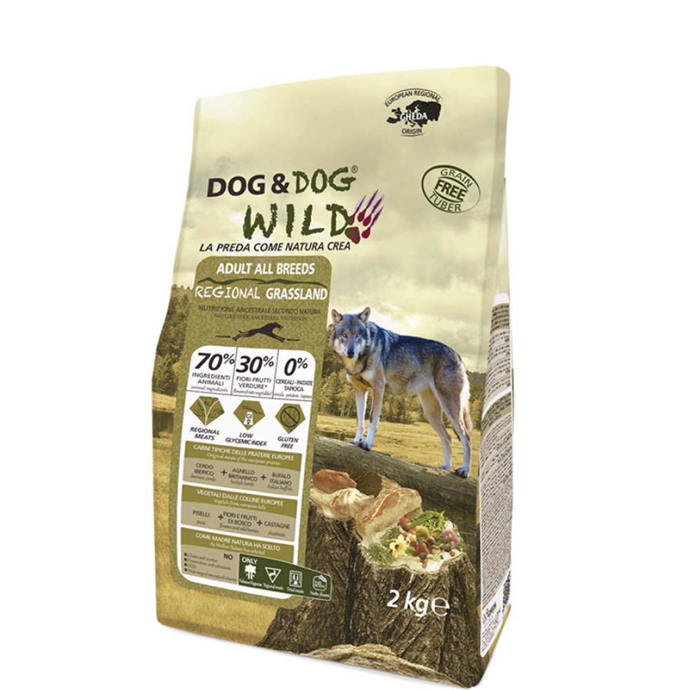 

Dog & Dog Wild Regional Grassland Сухой корм для собак, с мясом кабана, ягненка и буйвола, 2 кг