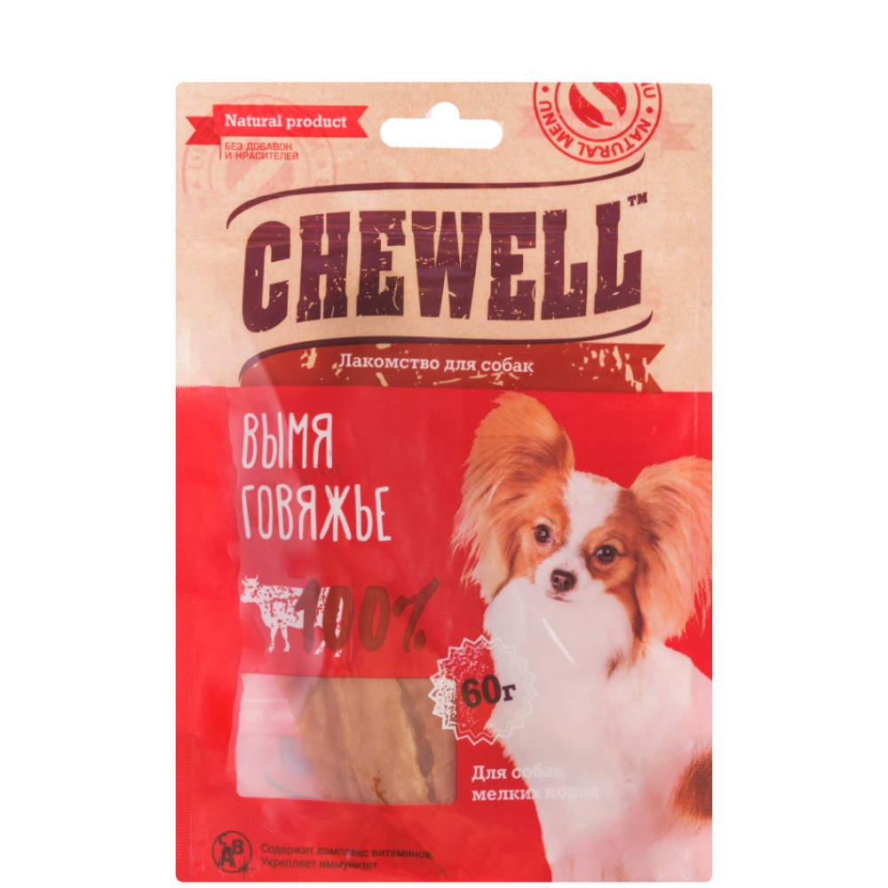 

Chewell Лакомство Вымя говяжье для собак, 60 гр.