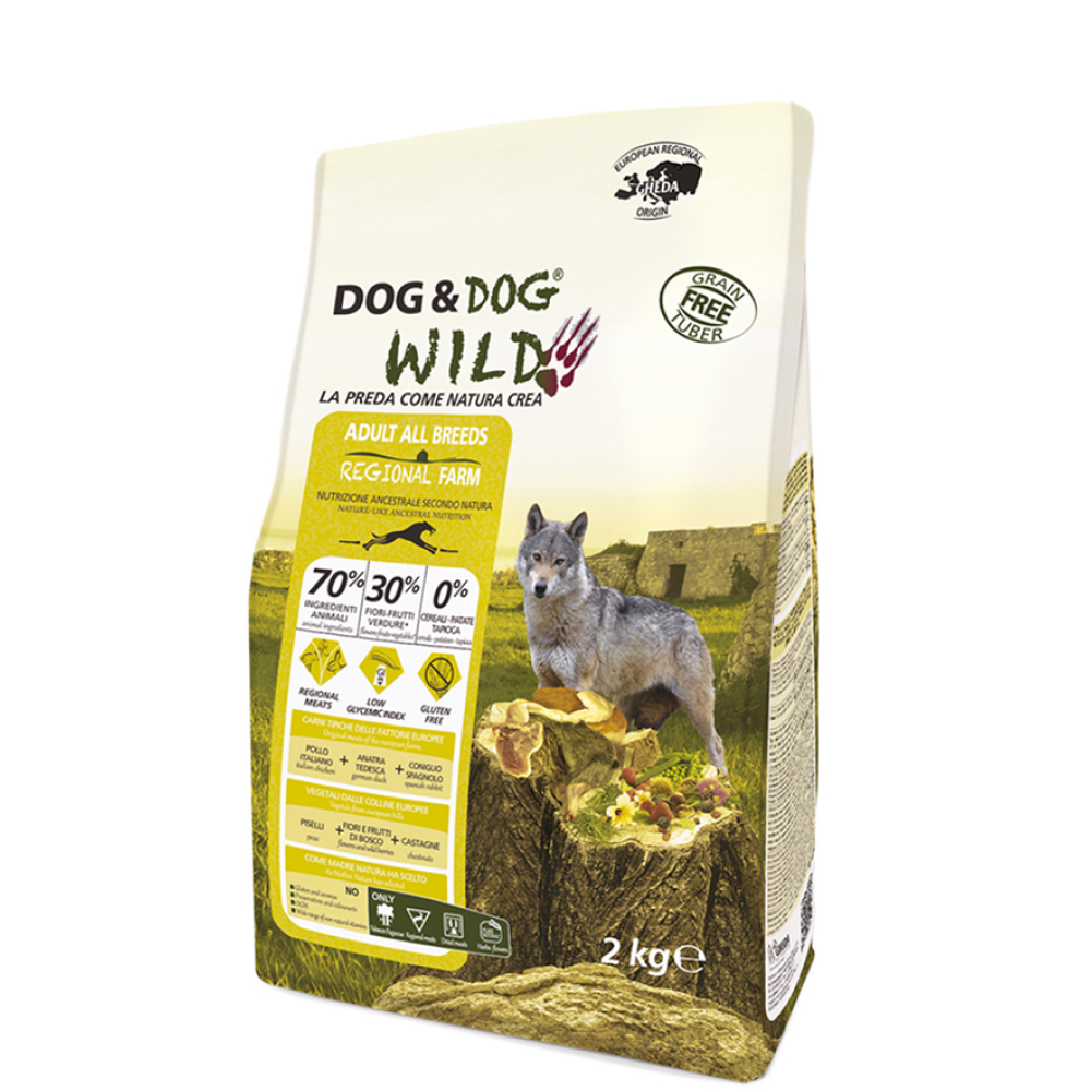 

Dog & Dog Wild Regional Farm Сухой корм для собак, с курицей, уткой и кроликом, 2 кг
