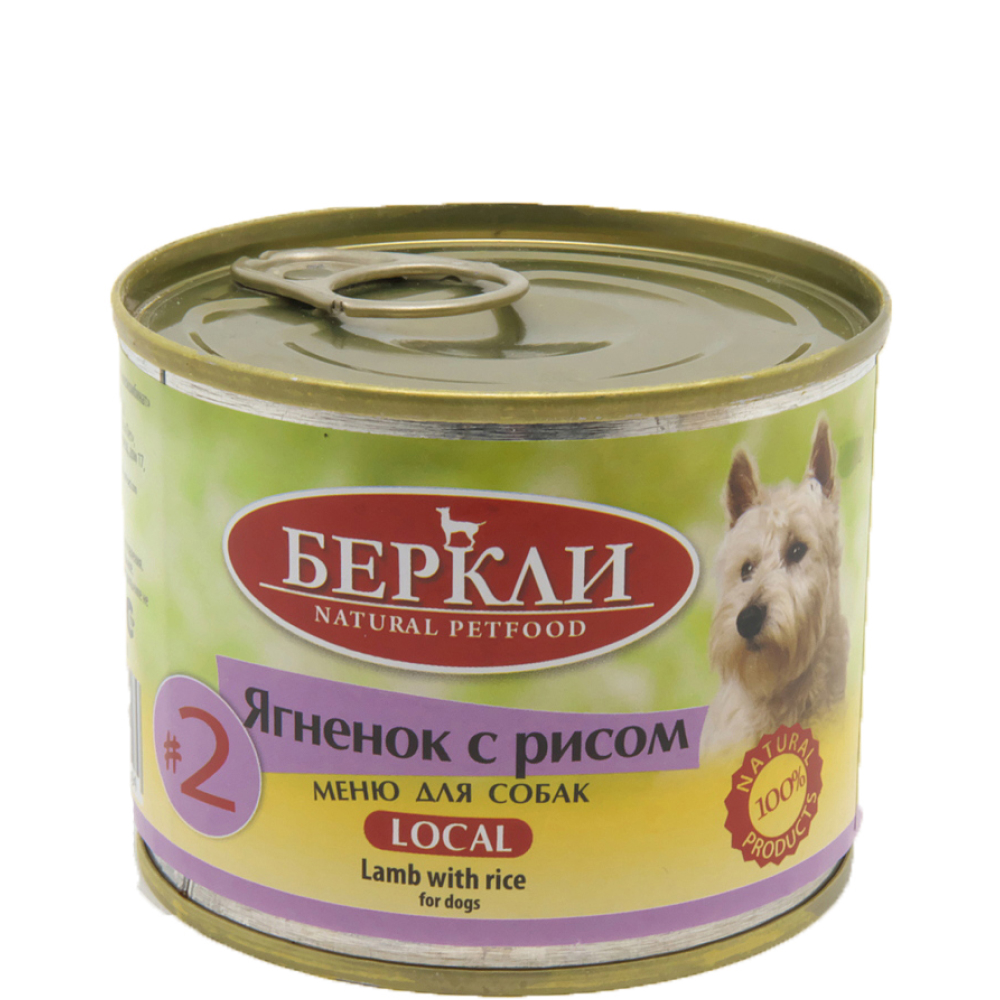 

Berkley Влажный корм (консервы) для собак, с ягненком и рисом, 200 гр.