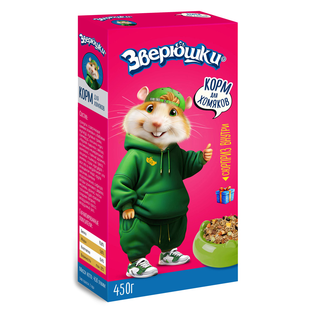 

Зоомир Корм для хомяков Зверюшки, 450 гр.