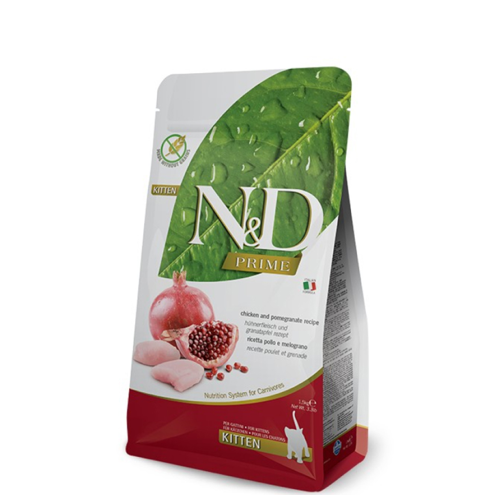 

Farmina N&D Prime Сухой корм для котят, с курицей и гранатом, 1,5 кг