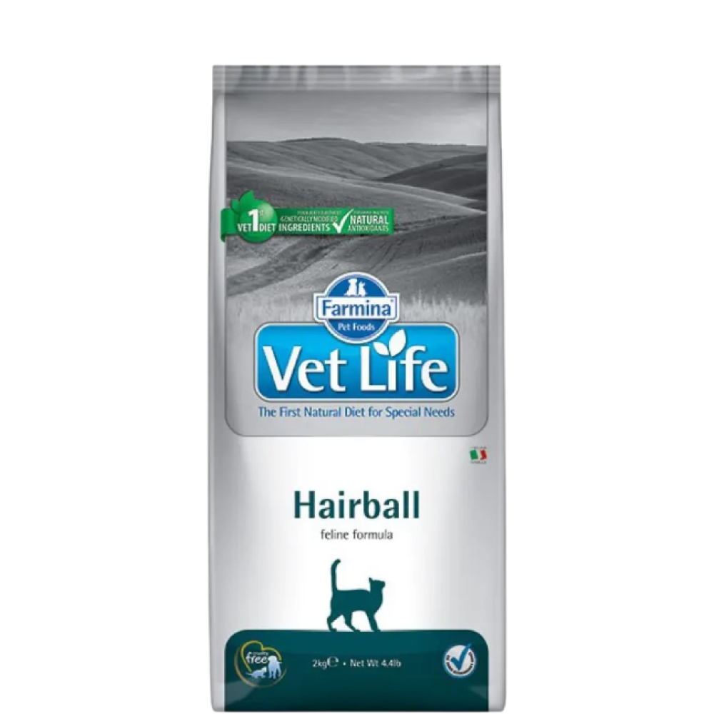 

Farmina Vet Life Hairball Сухой полнорационный корм для взрослых кошек, способствующий выведению комочков шерсти из кишечника, 2 кг