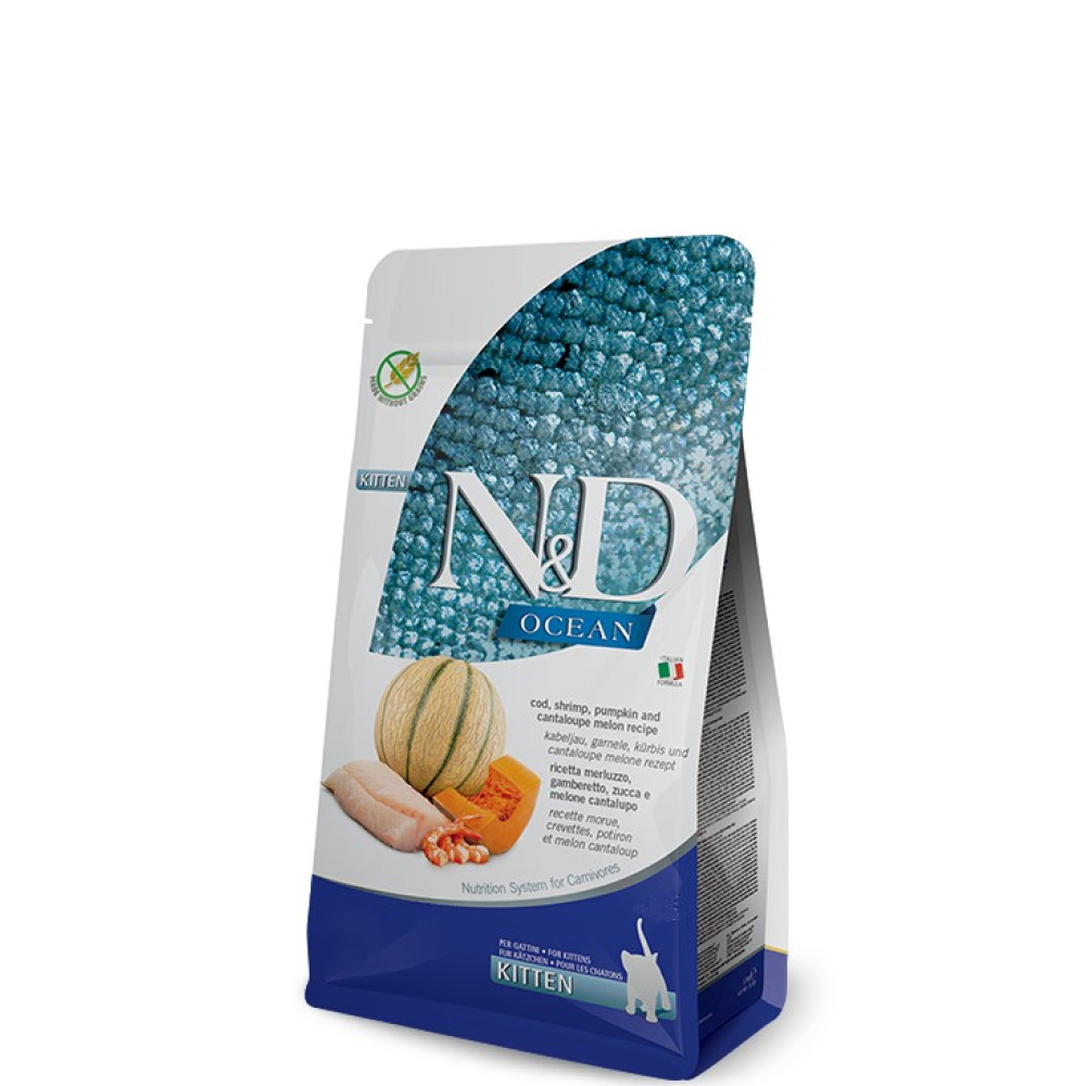 

Farmina Ocean Cat Сухой корм для котят, с треской, креветкой, тыквой и дыней, 300 гр.