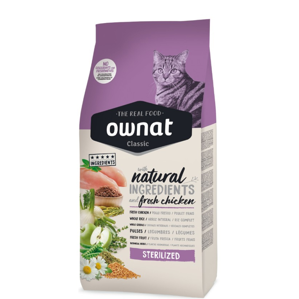 Ownat Adult Sterilized Classic Сухой корм для стерилизованных кошек, с курицей