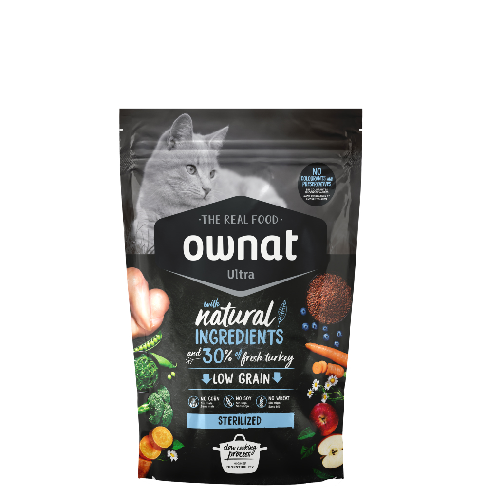 

Ownat Adult Sterilized Ultra Сухой корм для стерилизованных кошек, с индейкой, 400 гр.