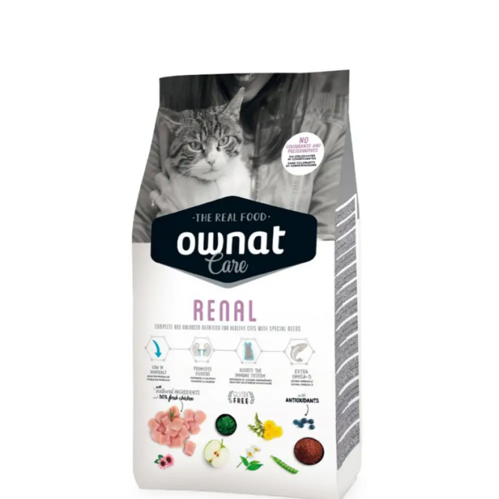 Ownat Adult Care Renal Сухой корм для взрослых кошек с хронической почечной недостаточностью, с курицей, 1,5 кг