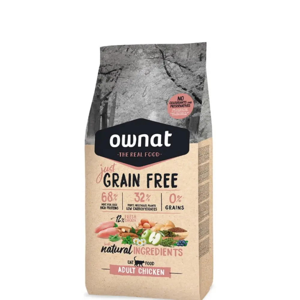 

Ownat Adult Chicken Сухой беззерновой корм для кошек, с курицей, 1 кг