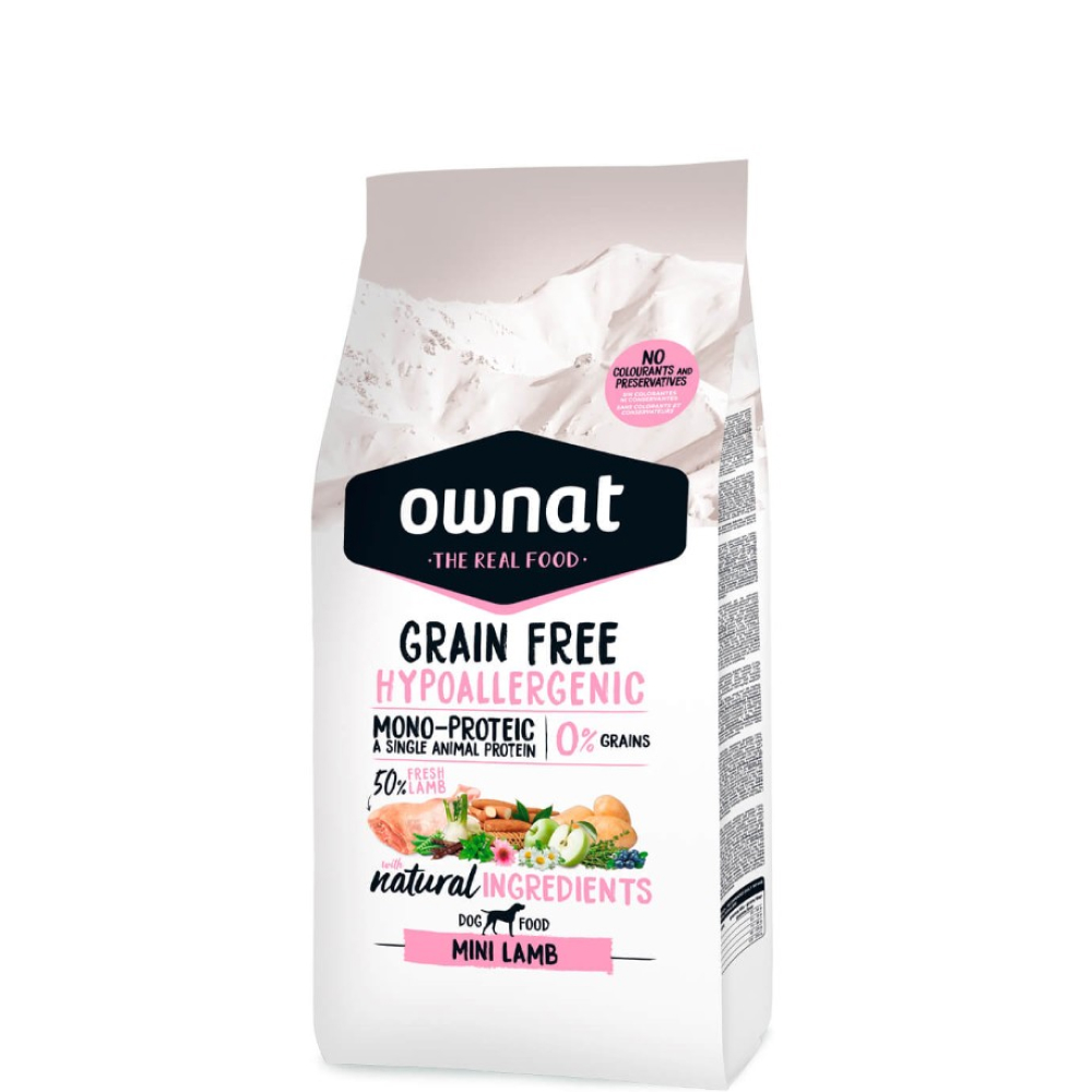 

Ownat Grain Free Hypo Сухой корм гипоаллергенный для собак мелких пород, с ягненком, 1 кг