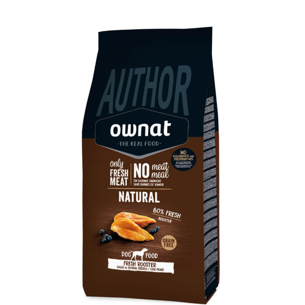 

Ownat Author Сухой корм для взрослых собак, со свежим мясом петуха, 3 кг