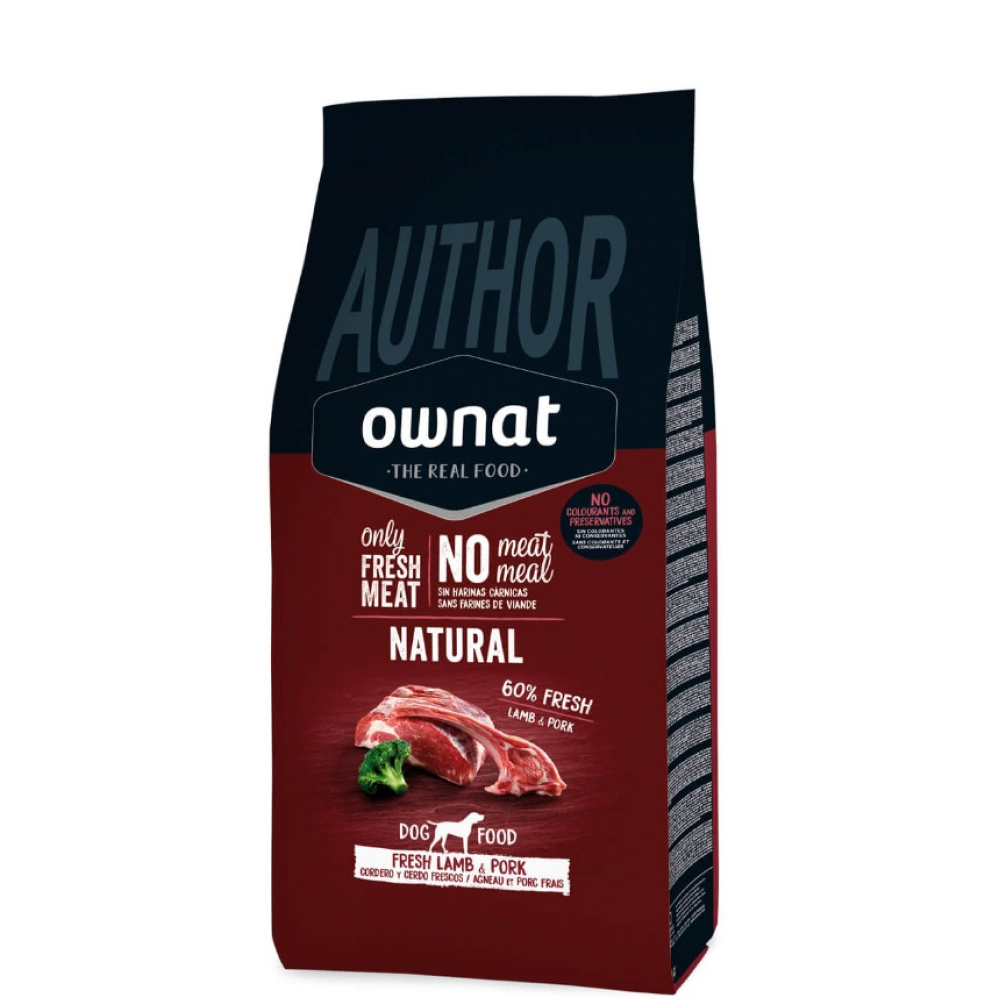 

Ownat Author Сухой корм для взрослых собак, с ягненком и свининой, 3 кг