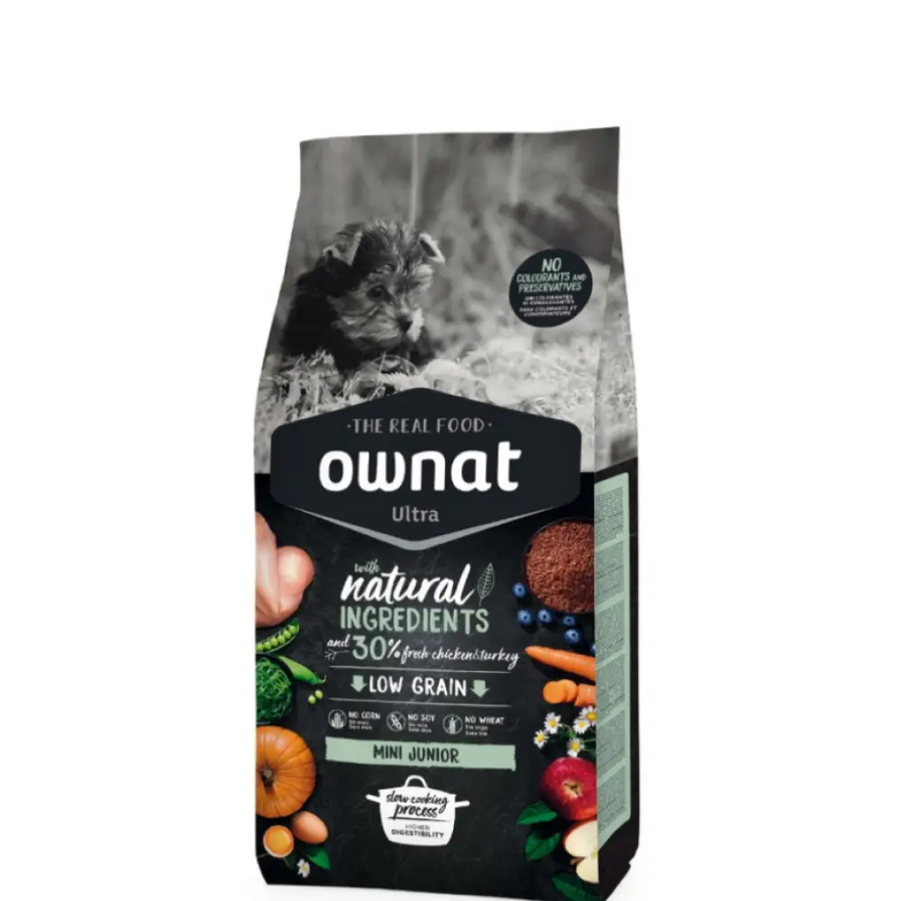 

Ownat Mini Junior Ultra Сухой корм для щенков мелких пород, с курицей и индейкой, 1 кг