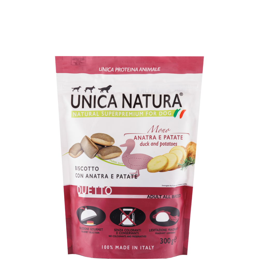 

UNICA Natura Лакомство Печенье с мясом утки и картофелем для собак, 300 гр.