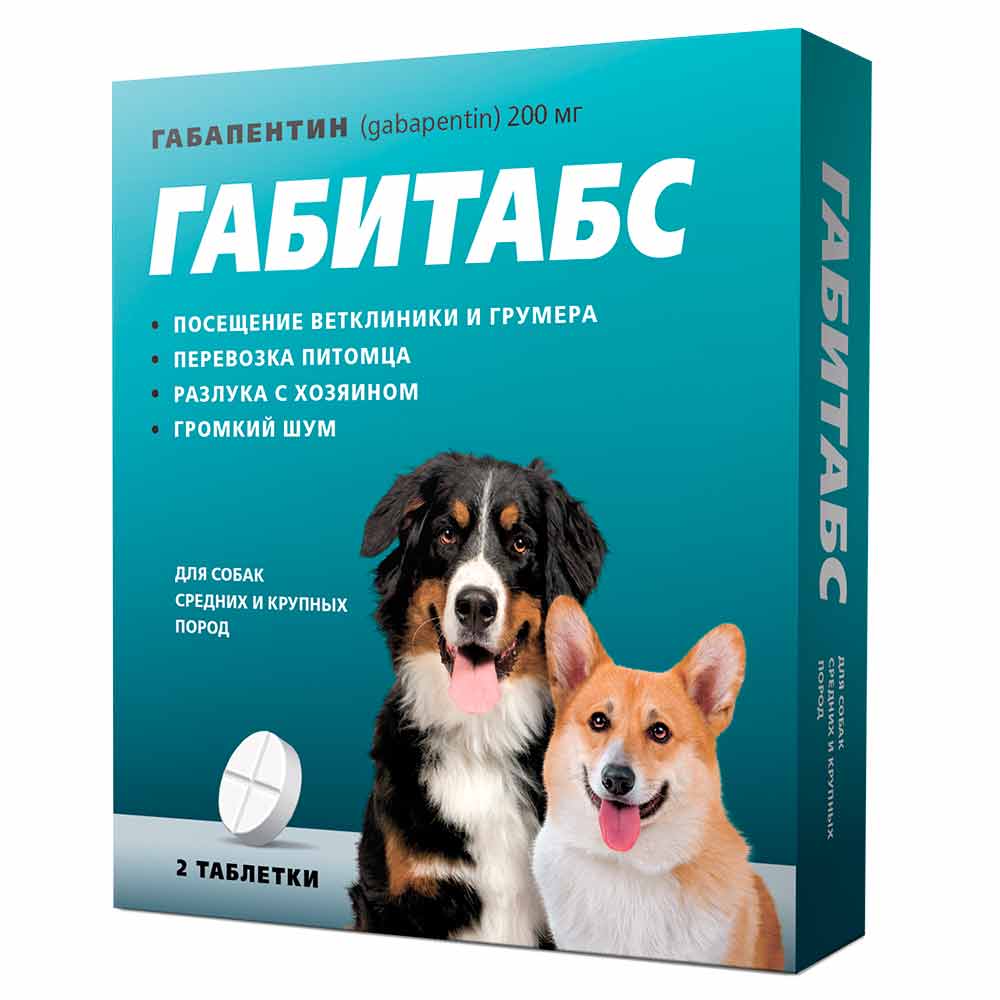 

Apicenna Габитабс Препарат для устранения поведенческих расстройств у собак средних и крупных пород, 200 мг, 2 таблетки