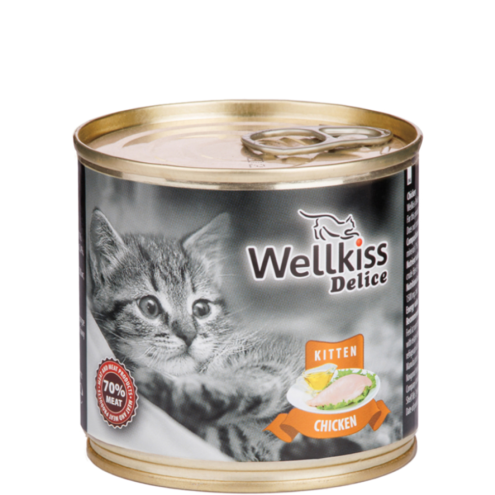 

Wellkiss Delice Влажный корм (консервы) для котят, с цыпленком, 100 гр.