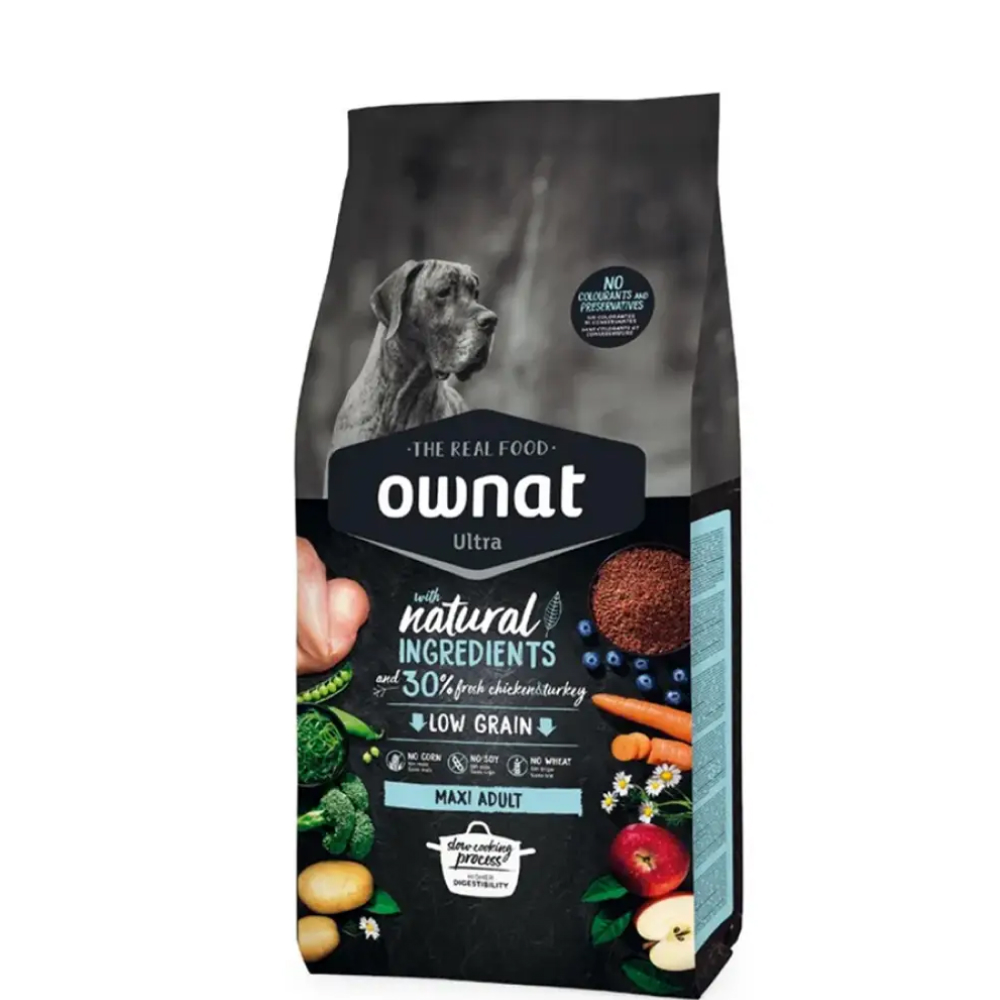 Ownat Maxi Adult Ultra Сухой корм для собак крупных пород, с курицей и индейкой