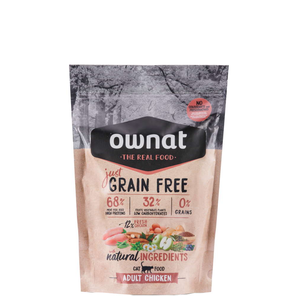 Ownat Adult Chicken Сухой беззерновой корм для кошек, с курицей, 400 гр