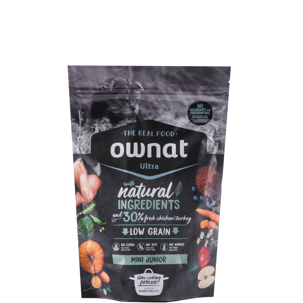 Ownat Mini Junior Ultra Сухой корм для щенков мелких пород, с курицей и индейкой, 400 гр