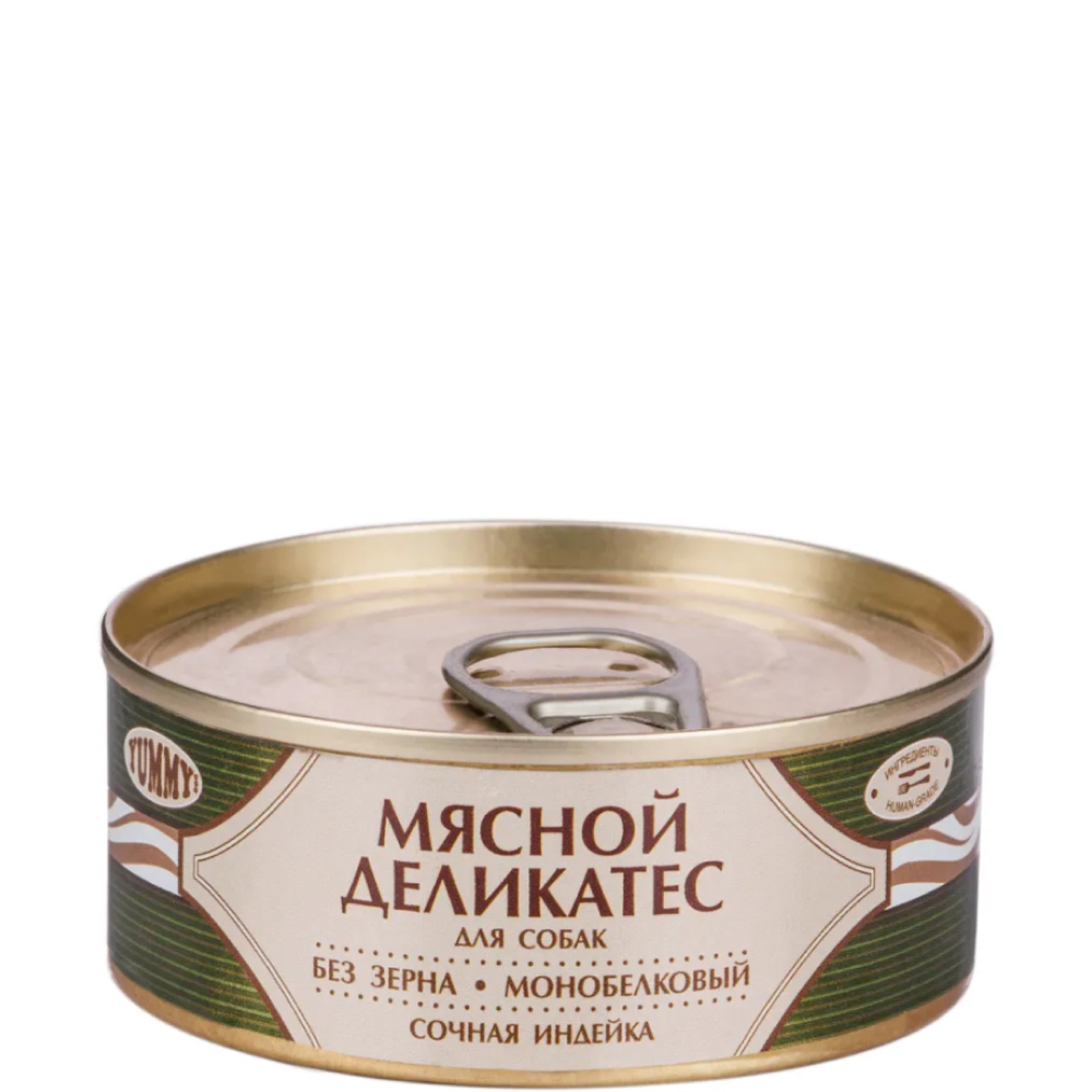 Yummy Влажный корм для собак Мясной Деликатес, с натуральной индейкой в желе, 100 гр