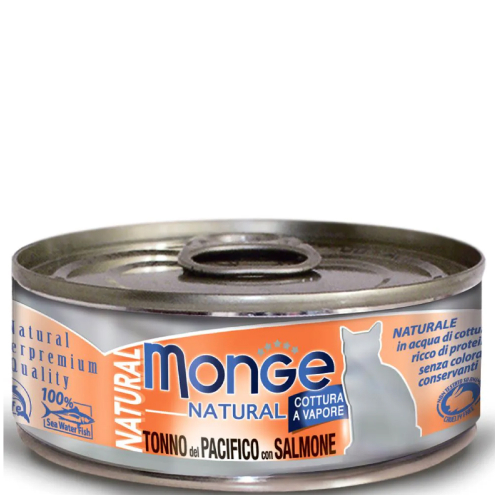 

Monge Natural Влажный корм (консервы) для взрослых кошек, с тихоокеанским тунцом с лососем, 80 гр.