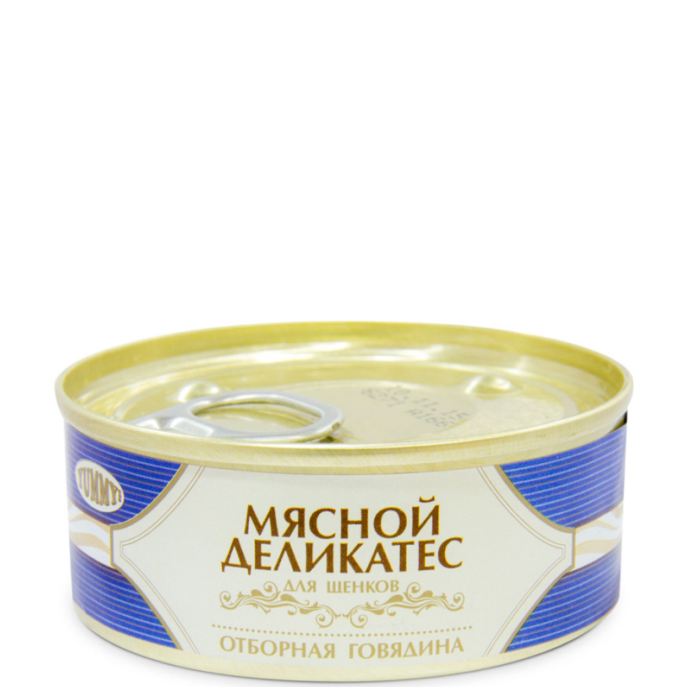 Yummy Влажный корм для щенков Мясной Деликатес, с натуральной говядиной в желе, 100 гр