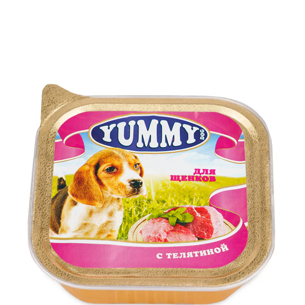

Yummy Влажный корм (консервы) для щенков, с телятиной, 100 гр.