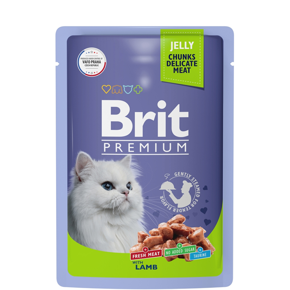 

Brit Premium Влажный корм (пауч) для взрослых кошек, с ягненком в желе, 85 гр.