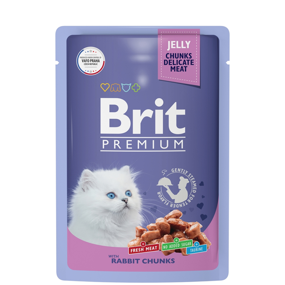 

Brit Premium Влажный корм (пауч) для котят, с кроликом в желе, 85 гр.