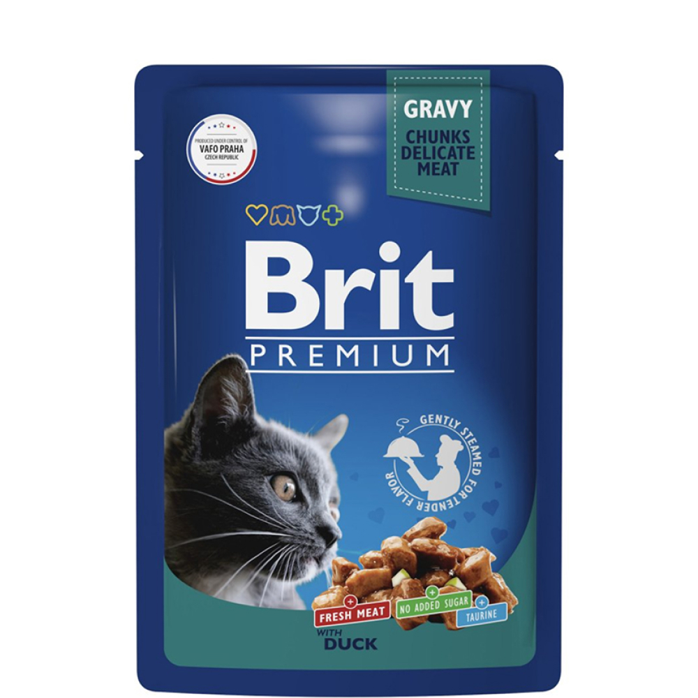 

Brit Premium Влажный корм (пауч) 5+1 Промо-Набор для кошек, с уткой в соусе, 85 гр.