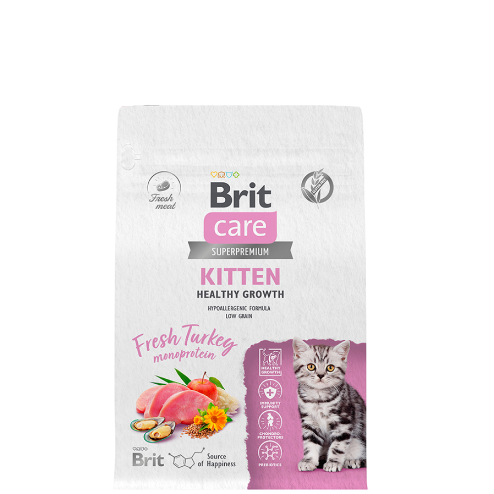 

Brit Care Kitten Сухой корм для котят, беременных и кормящих кошек, с индейкой, 400 гр.