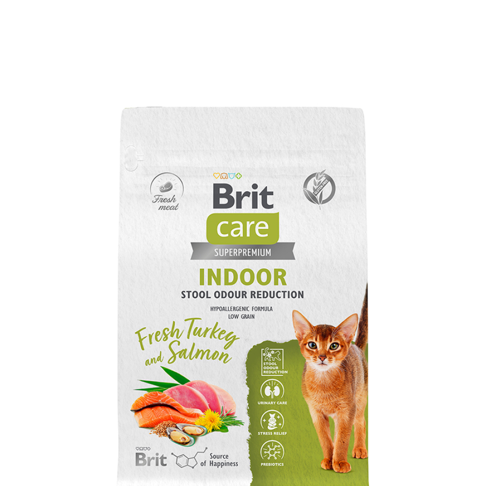 

Brit Care Superpremium Indoor Сухой корм для взрослых домашних кошек, с индейкой и лососем, 400 гр.