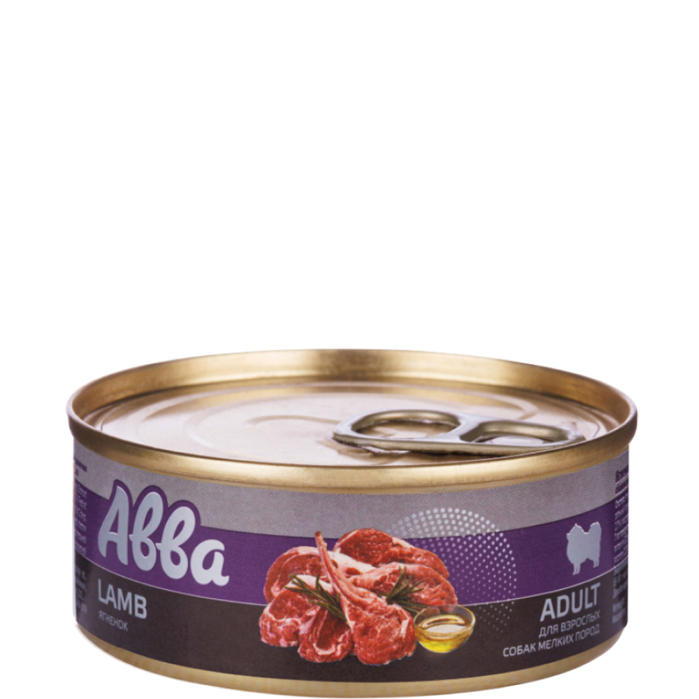 АВВА Adult Влажный корм для взрослых собак всех пород, с ягненком, 100 гр