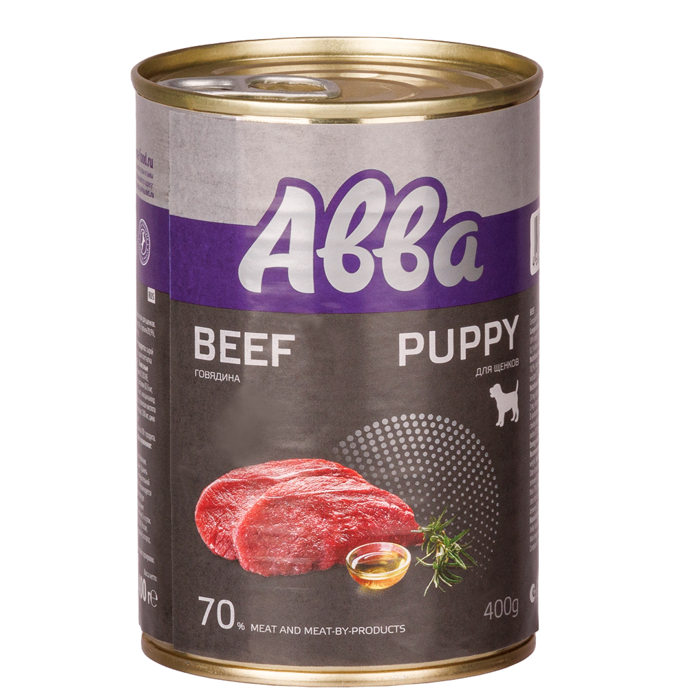 

АВВА Puppy Влажный корм (консервы) для щенков всех пород, с говядиной, 400 гр.