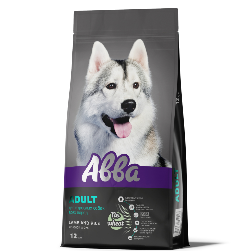 

АВВА Adult Сухой корм для собак всех пород, ягненок и рис, 12 кг