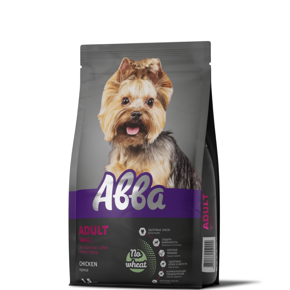 АВВА Adult Small Сухой корм для взрослых собак мелких пород, с курицей, 1,5 кг