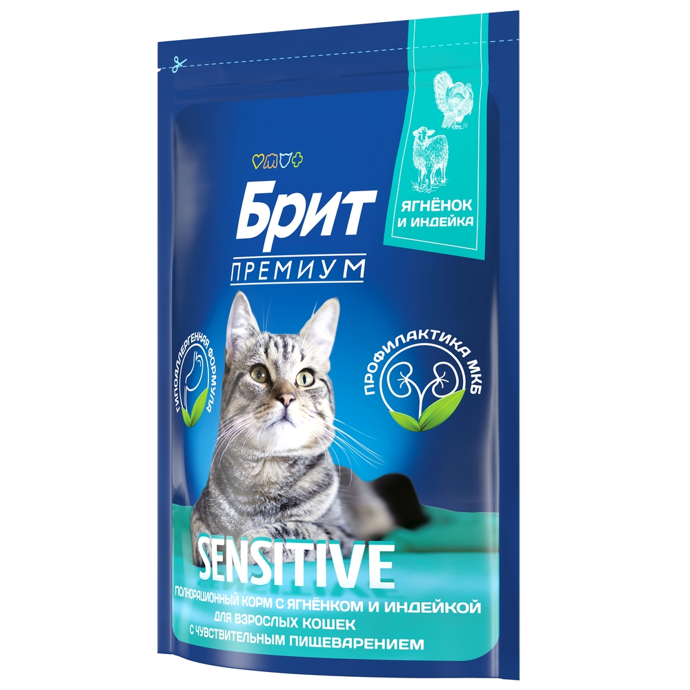 

Brit Premium Cat Sensitive Сухой корм для кошек с чувствительным пищеварением, с ягненком и индейкой, 2 кг